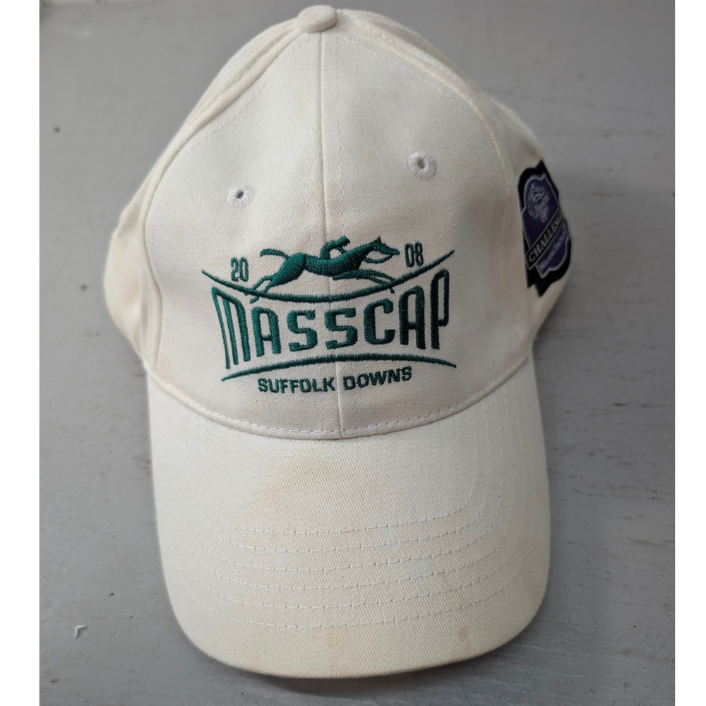 Vintage Suffolk Downs 2007 MASSCAP Horse Racing Strap Back Hat Breeders Cup